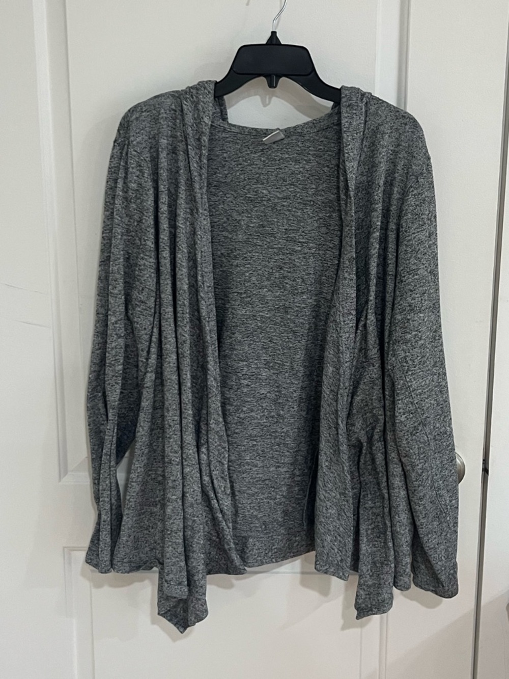 Old Navy Heather Gray Open-Front Hooded Cardigan